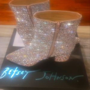 Betsey Johnson Kyla Rhinestone Boots Size 7